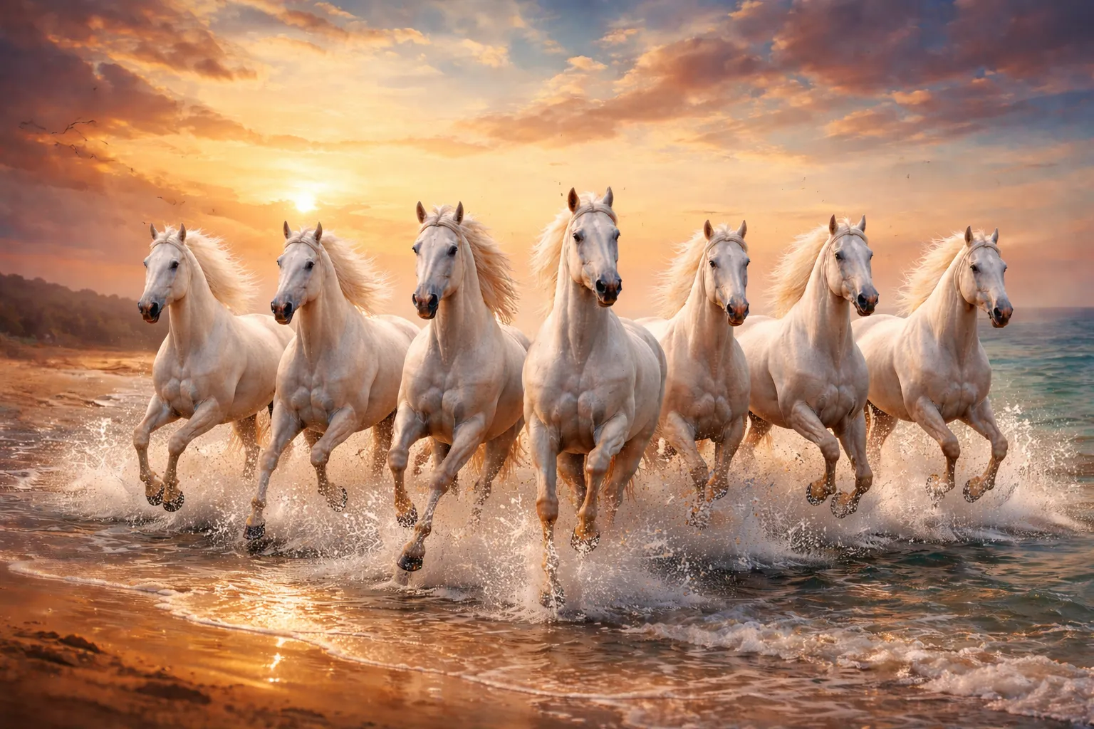 7 Running Horses Painting Vastu